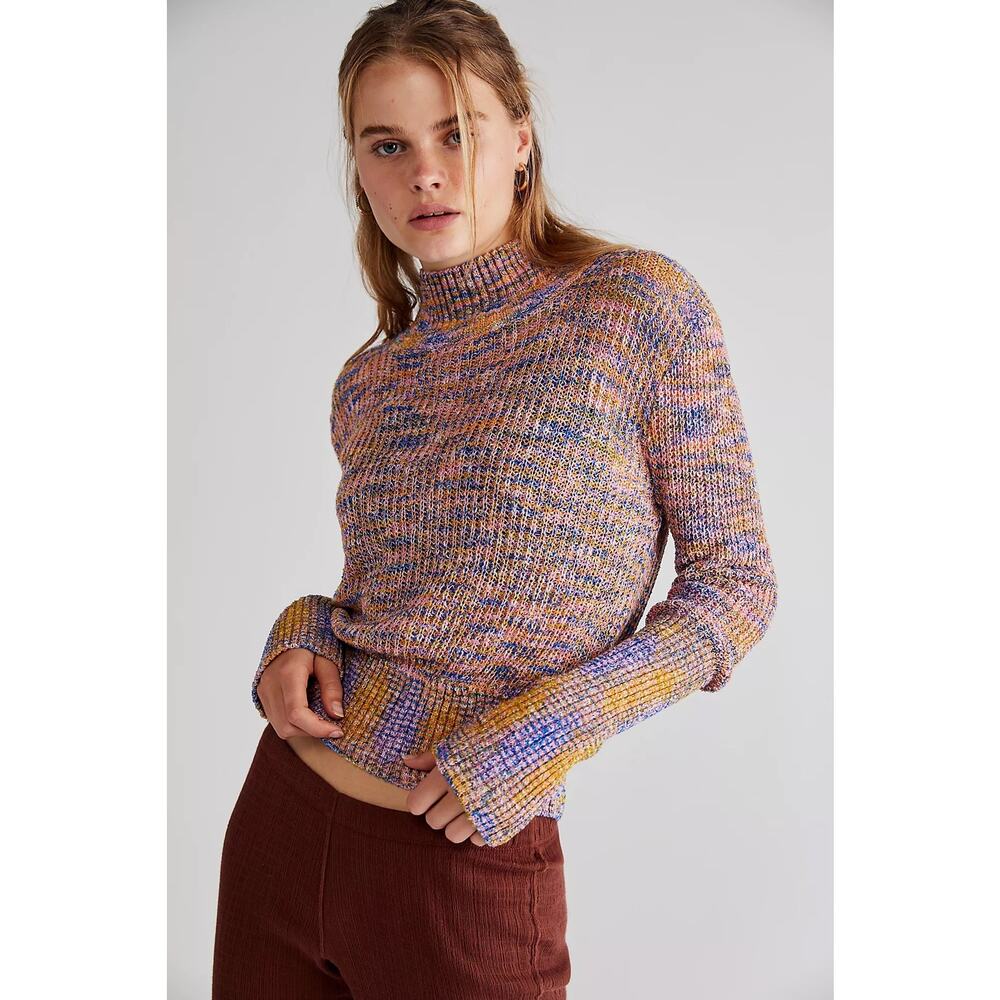 NEW Free People Blair Spacedye Pullover in Candy Combo - Size XS